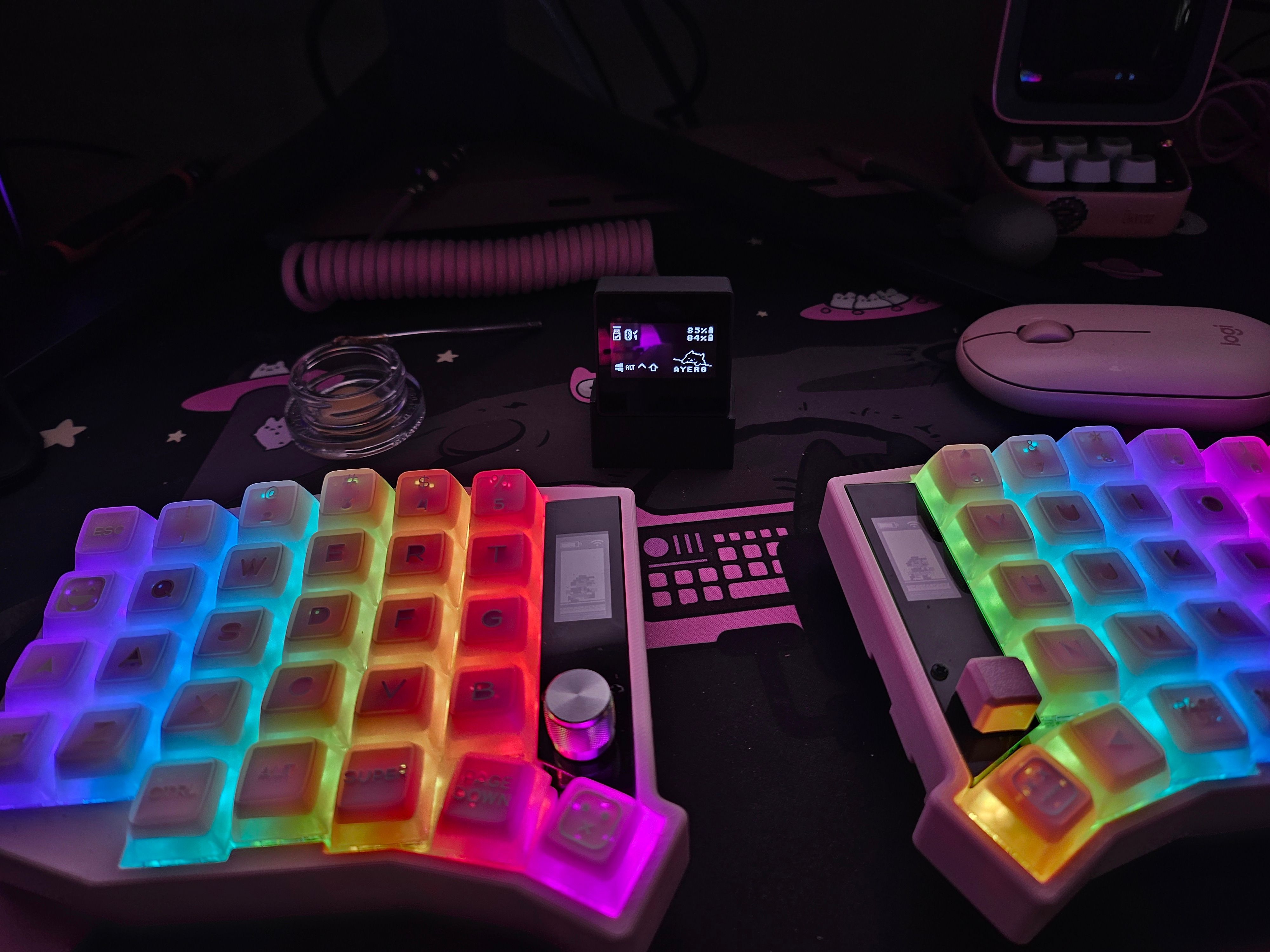 Multiple keyboards with RGB lighting