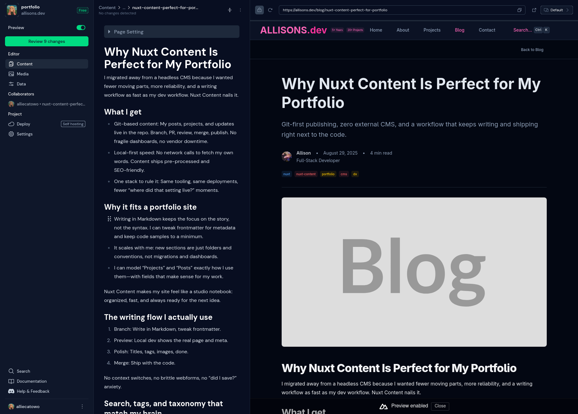 Why Nuxt Content Is Perfect for My Portfolio