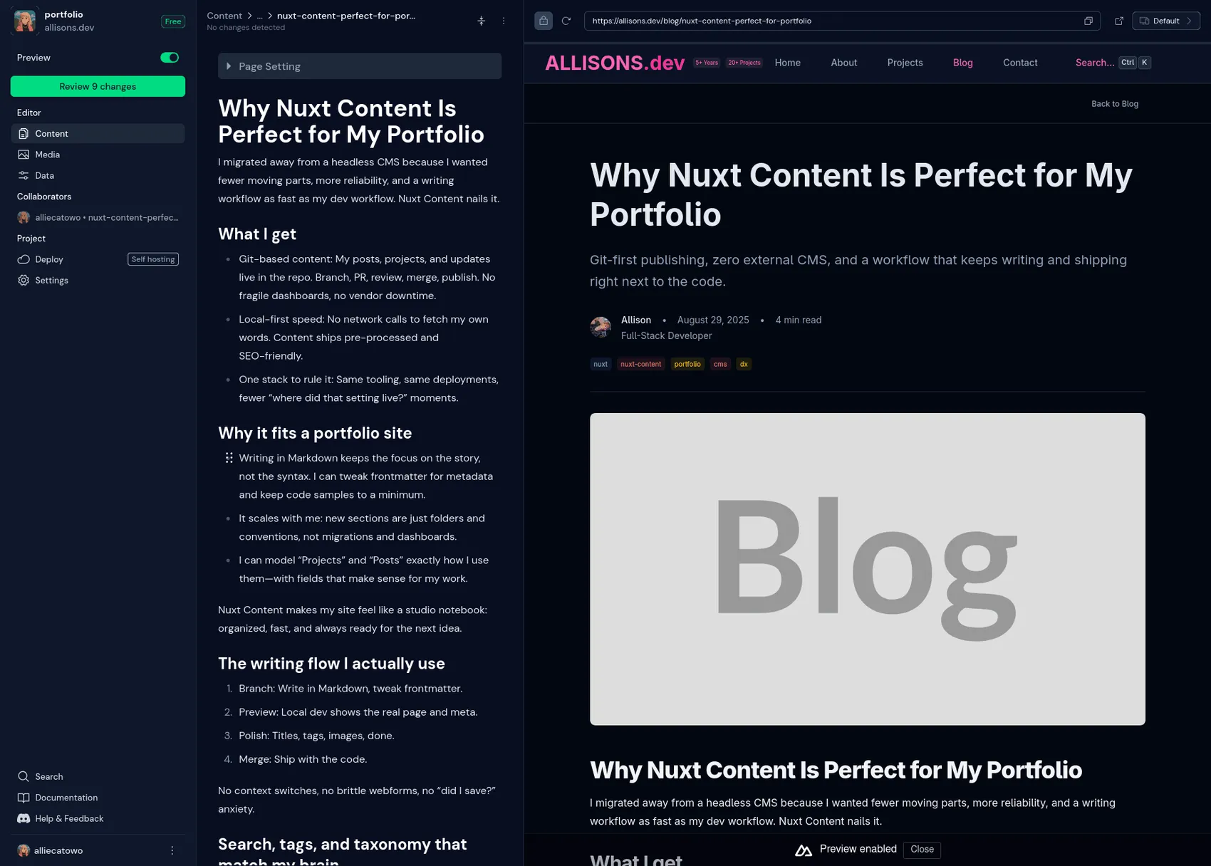 Why Nuxt Content Is Perfect for My Portfolio